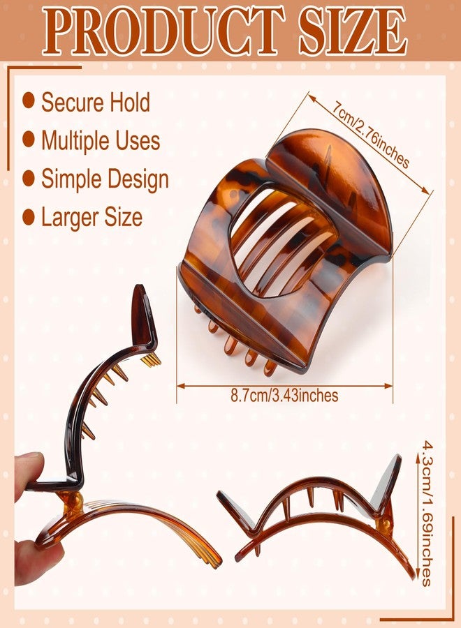 ProSuites 6 Pack Large Flat Hair Clips for Women Girls, Strong Hold French Claw Clips for Thin Hair, Minimalist Hair Accessories for Work/Travel (Tortoiseshell) - Image 2